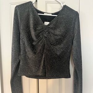 Ultra Flirt Sparkling Longsleeve Keyhole Top- NWT